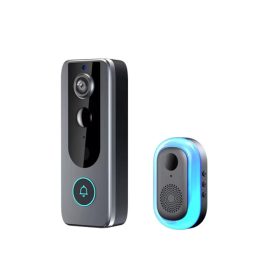   Tuya Smart Akkumulátoros Vezeték nélküli videó csengő, 720P HD biztonsági kamerával, kétirányú hang, mozgásérzékelés és azonnali riasztások, éjjellátó
