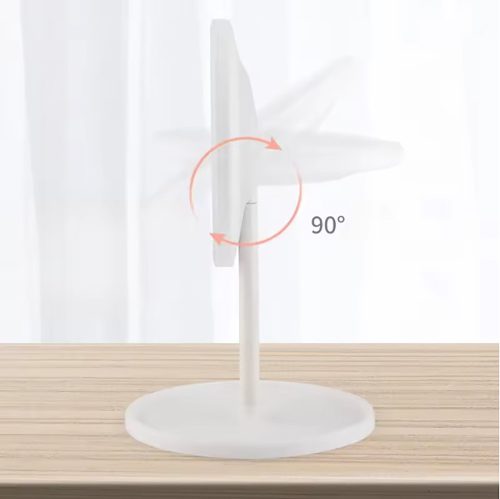 Sminktükör tárolótalppal, hordozható, újratölthető, kozmetikai tükör, 3 színű lámpával és állvánnyal, állítható fényerővel