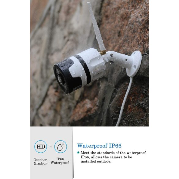HD 2MP WIFI biztonsági kamera 150° fokos széles látószög IR 20m kültéri Tuya Smart APP