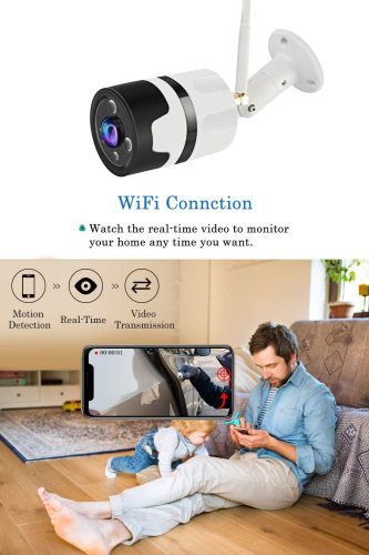 5MP WIFI biztonsági kamera 150° fokos széles látószög IR 20m kültéri Tuya Smart APP