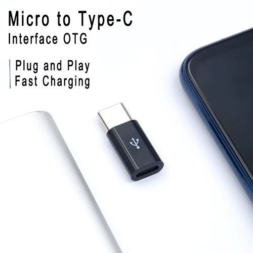 Micro USB anya - C típusú apa adapter, Android mobiltelefon-átalakító, Micro-B - USB-C adatkábel-csatlakozó