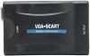 VGA-SCART konverter számítógépes kellékek távirányítós töltőkábellel, NTSC, PAL támogatás (fekete)