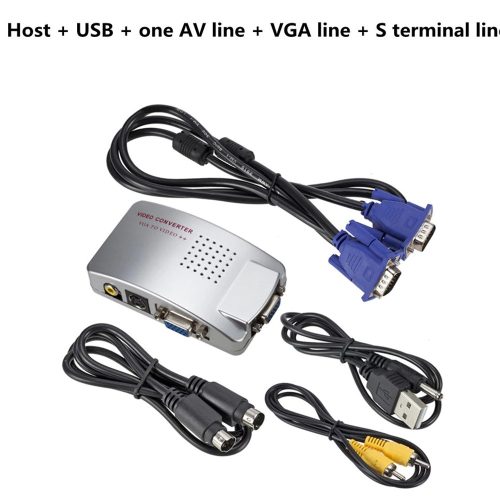 VGA - AV RCA jel kompozit adapter, videó kapcsolódoboz átalakító, PC-TV, AV monitor, laptophoz