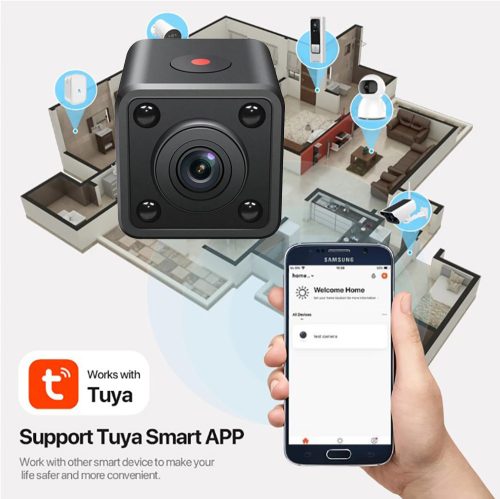 Full Hd 2.8mm Mini WiFi akkumulátoros biztonsági kamera Tuya Smart App
