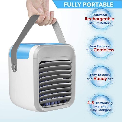 Akkumulátoros Mini hordozható vízhűtés ventilátor, párásító, rozsaszín 