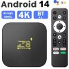 Z8 Android 14 Set-Top TV Box, Bluetooth mikrofonos táviránytóval, négymagos, 1G RAM 8G ROM