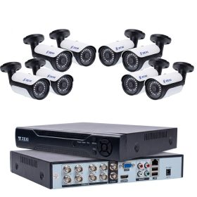   ZEXI 8 Kamerás 2 MP 2.8 / 6mm AHD Bullet biztonsági kamerarendszer, kültéri/beltéri, 30m IR
