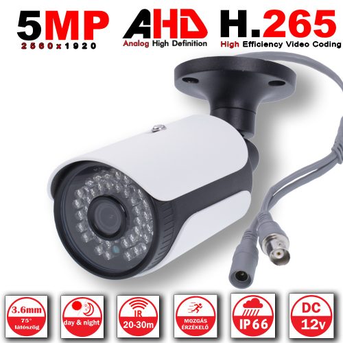  ZEXI 4 KAMERÁS 5MP 2.8mm/6mm AHD BIZTONSÁGI KAMERA RENDSZER