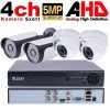 ZEXI 5MP 4 kamerás AHD mix biztonsági kamerarendszer, 2 dome + 2 cső kamera kültéri/beltéri