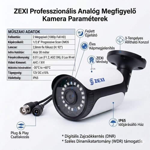 2MP 2.8/6mm AHD BIZTONSÁGI KAMERA KÜLTÉRI / BELTÉRI HASZNÁLATRA
