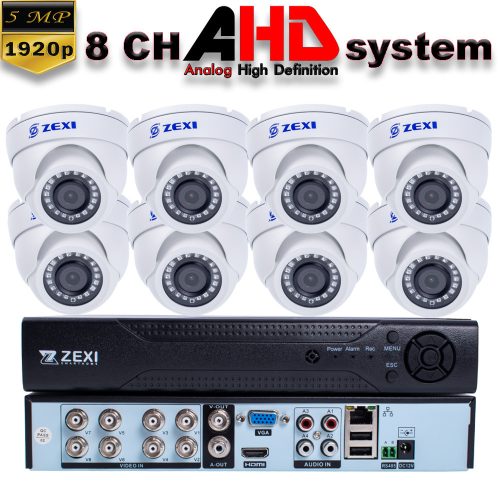 ZEXI 8 DOME kamerás 5MP 2.8mm  AHD RENDSZER FEHÉR SZÍN