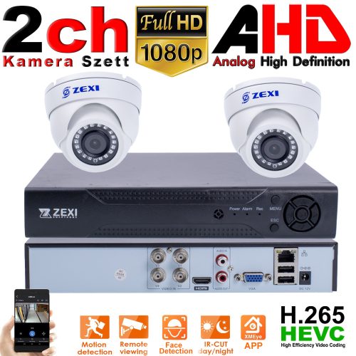  2 DOME kamerás 5M-N 2,8mm AHD RENDSZER 