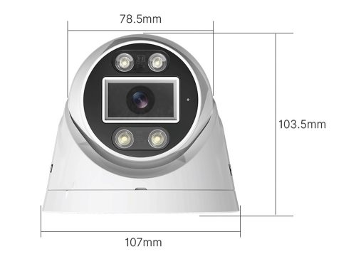 4MP IP PoE fix 3.6mm lencsével beltéri Turret biztonsági kamera mikrofonnal, hibrid INFRA LED-el