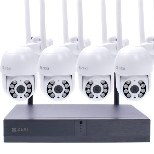 4 forgatható 3MP vezeték nélküli WIFI megfigyelő kamera készlet 