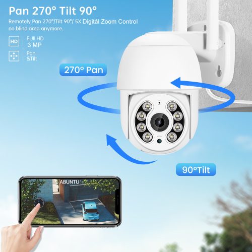 4 forgatható 3MP vezeték nélküli WIFI megfigyelő kamera készlet 