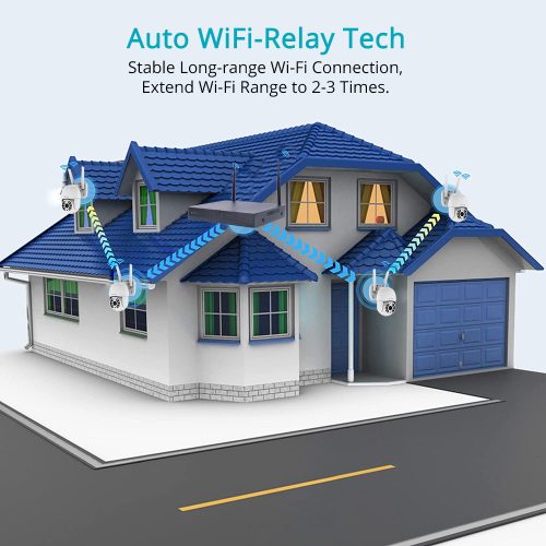 4 forgatható 3MP vezeték nélküli WIFI megfigyelő kamera készlet 