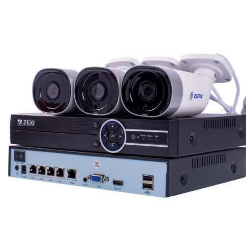 3 kamerás 5MP IP POE biztonsági rendszer 