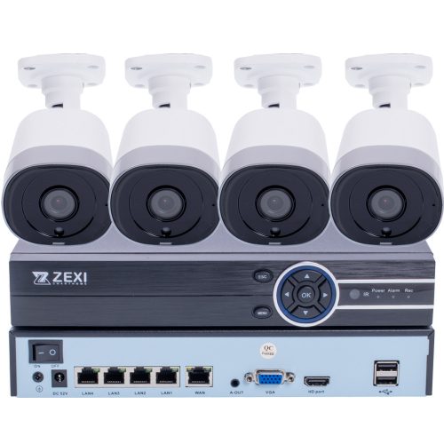 4 kamerás 5MP IP POE biztonsági rendszer 
