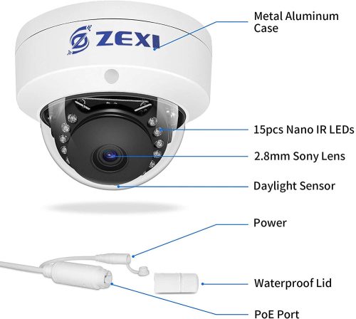 1 DOME kamerás 5MP IP POE biztonsági rendszer 