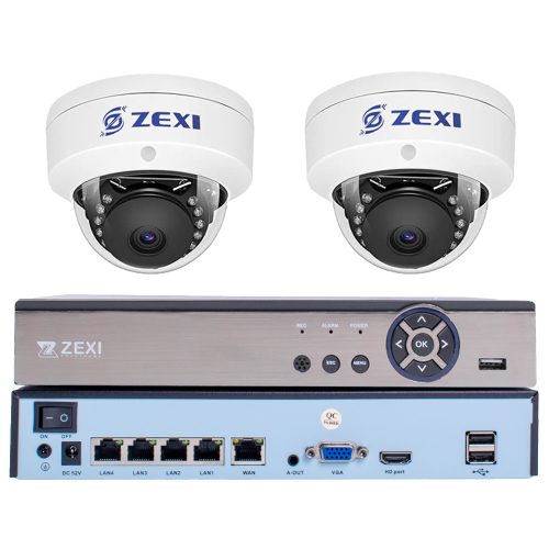 2 DOME kamerás 5MP IP POE biztonsági rendszer 