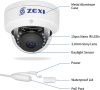 3 DOME kamerás 5MP IP POE biztonsági rendszer 