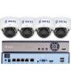 4 DOME 3,6mm kamerás 5MP IP POE biztonsági rendszer 