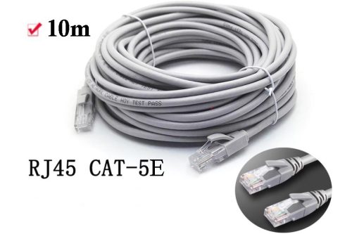 10m-es Szerelt alú-réz ethernet beltéri  UTP Cat5e patch kábel