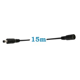   15m-es DC hosszabbítókábel, dugó-aljzat 5.5 * 2.1MM fekete szín