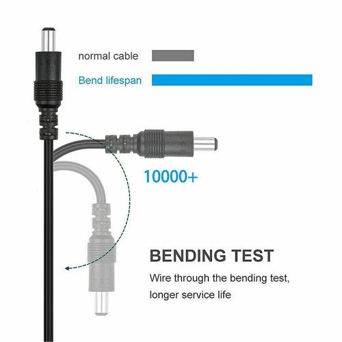 20m-es DC hosszabbítókábel kamerákhoz, dugó-aljzat 5.5 * 2.1MM fekete szín