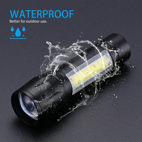 Mini zseblámpa USB újratölthető taktikai zseblámpa zoom lámpa, XPE COB LED 3 világítási mód