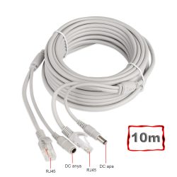 Szerelt LAN Patch Kábel + Táp Kábel 10M