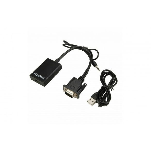 VGA- HDMI videó audio adapter átalakító FULL HD 1080P