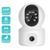 4MP dupla lencsés WiFi kamera dupla képernyős babamonitor automatikus követés AI emberi észlelés beltéri otthoni CCTV biztonsági kamera