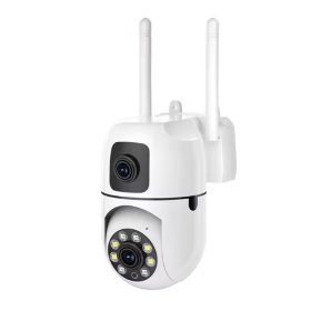   6MP mini dupla lencsés biztonsági kamera, színes éjjellátó, vezeték nélküli intelligens kamera, 360 fokos panoráma wifi IP kamera